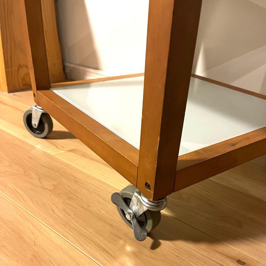 【ヴィンテージ】無印良品　希少　ガラステーブル　　キャスター付き　Vintage