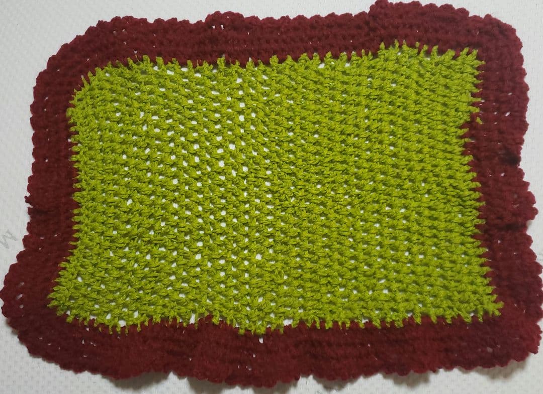 スクエア❣️　マルチマット　マルチカバー　玄関マット　手編み　ハンドメイド