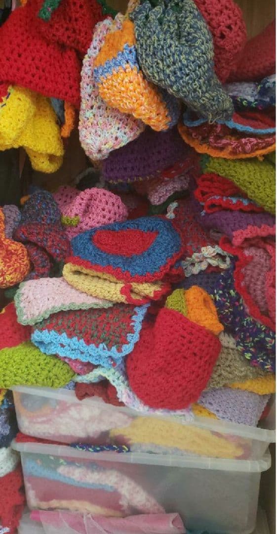 スクエア❣️　マルチマット　マルチカバー　玄関マット　手編み　ハンドメイド