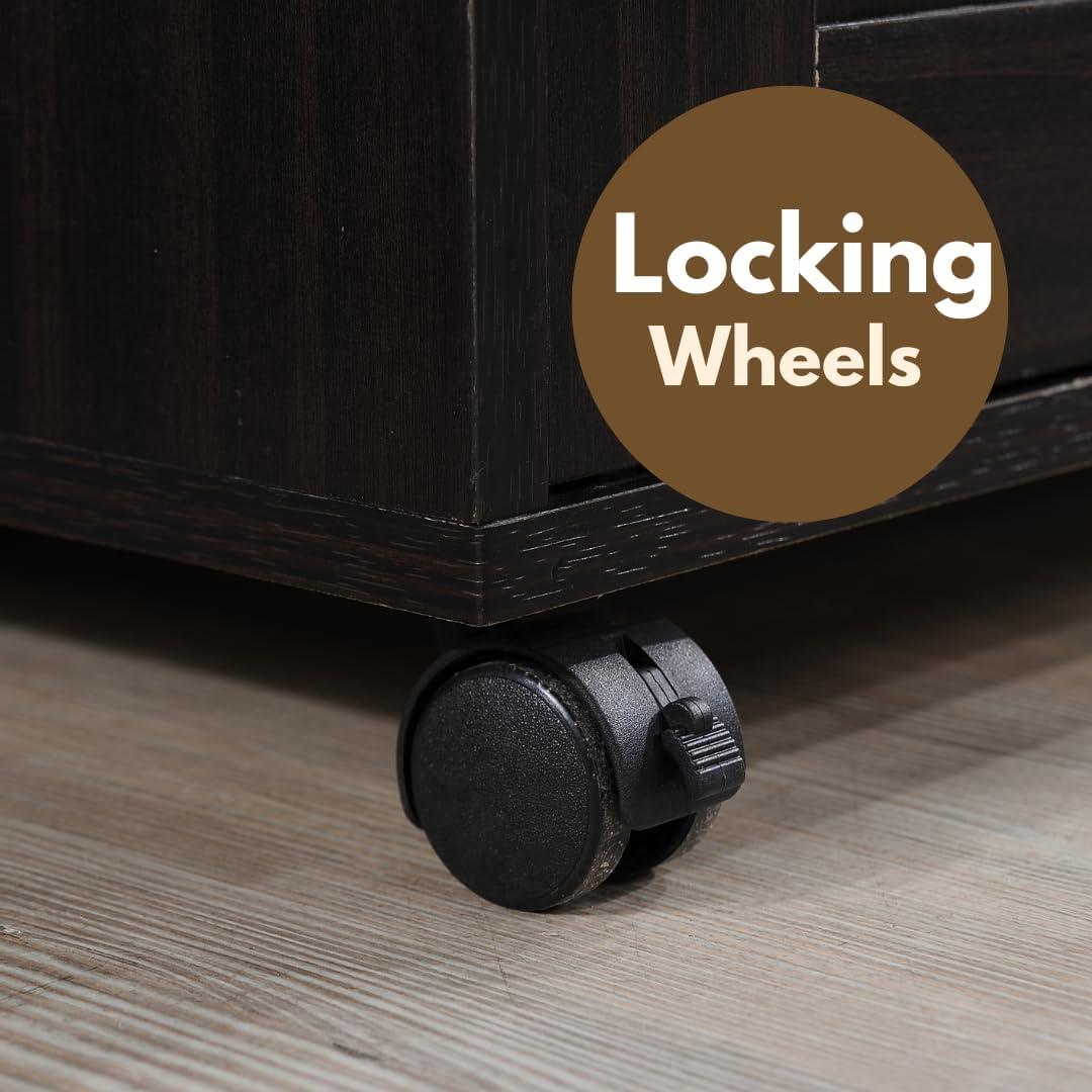 Hodedah キッチンアイランド チョコレート/グレー(トップ)スパイスラック