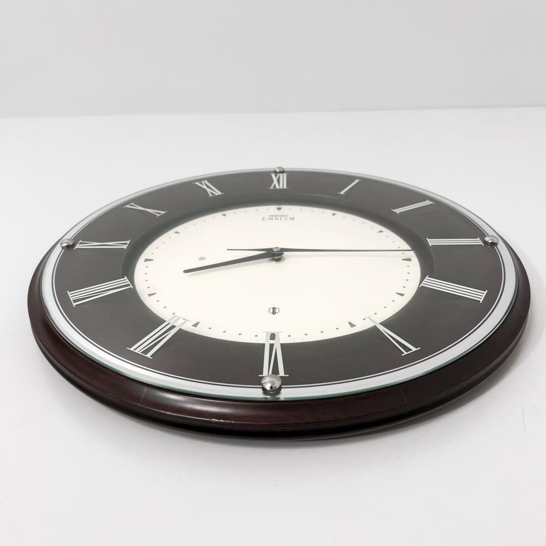 美品 SEIKO EMBLEM セイコー 電波時計 掛時計 HS540B 無垢