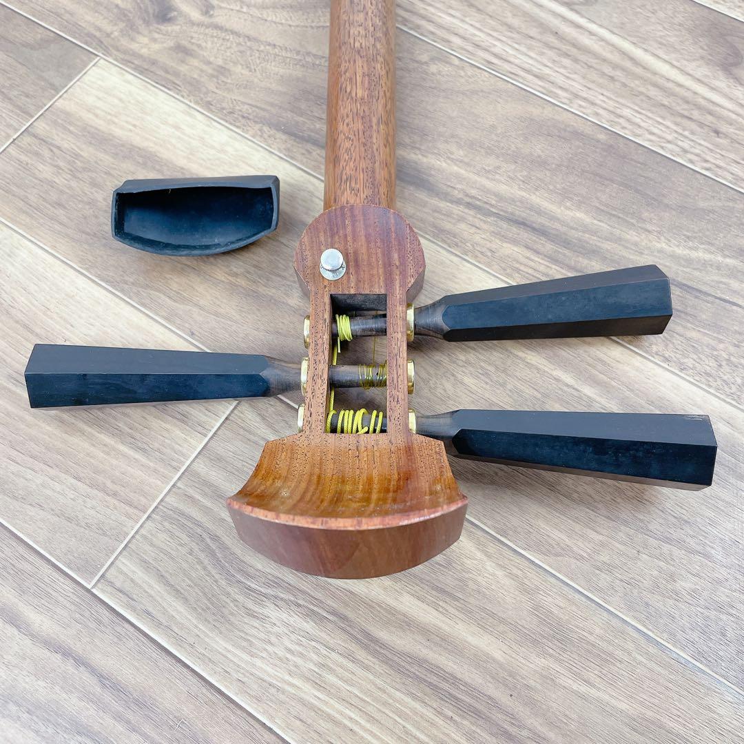 津軽三味線 花梨 丸打胴 津軽塗胴掛 太棹 正寸 天神欠け無