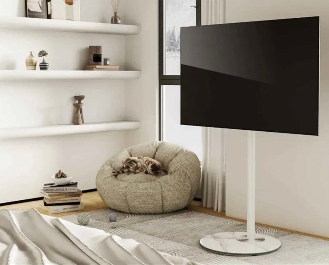 CAGUUU スタイリッシュテレビスタンド 大理石柄 マーブル柄