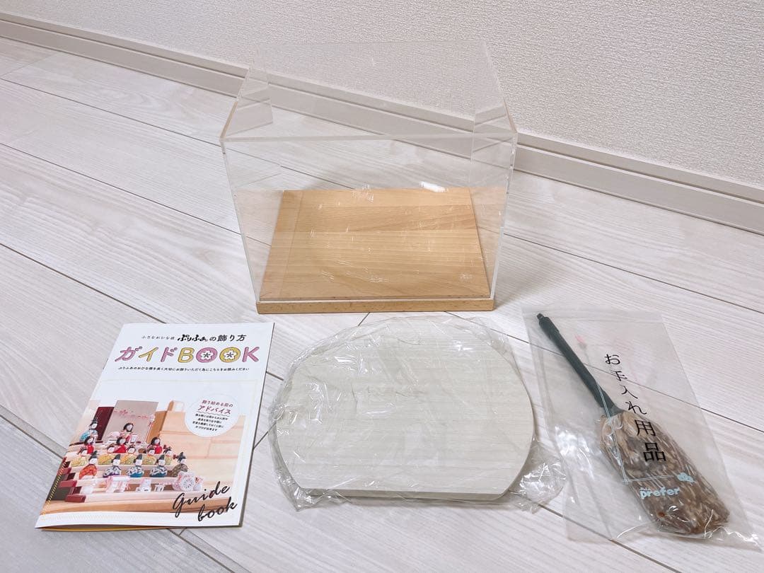 雛人形 ひな人形 ぷりふあ Halfmoon -半月-桐箱•アクリルケースセット