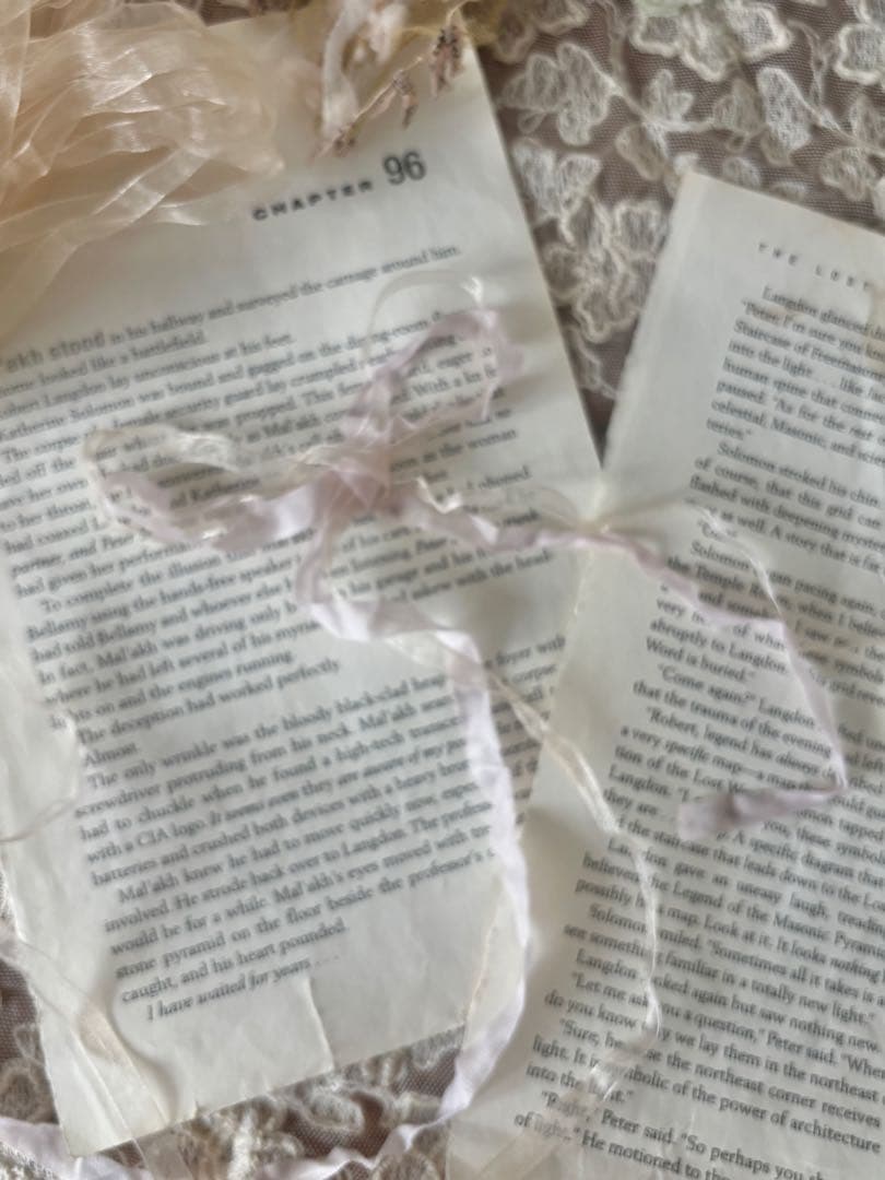 くしゅくしゅリボン　シルク混　オーガンジー　紅茶染め　計20m