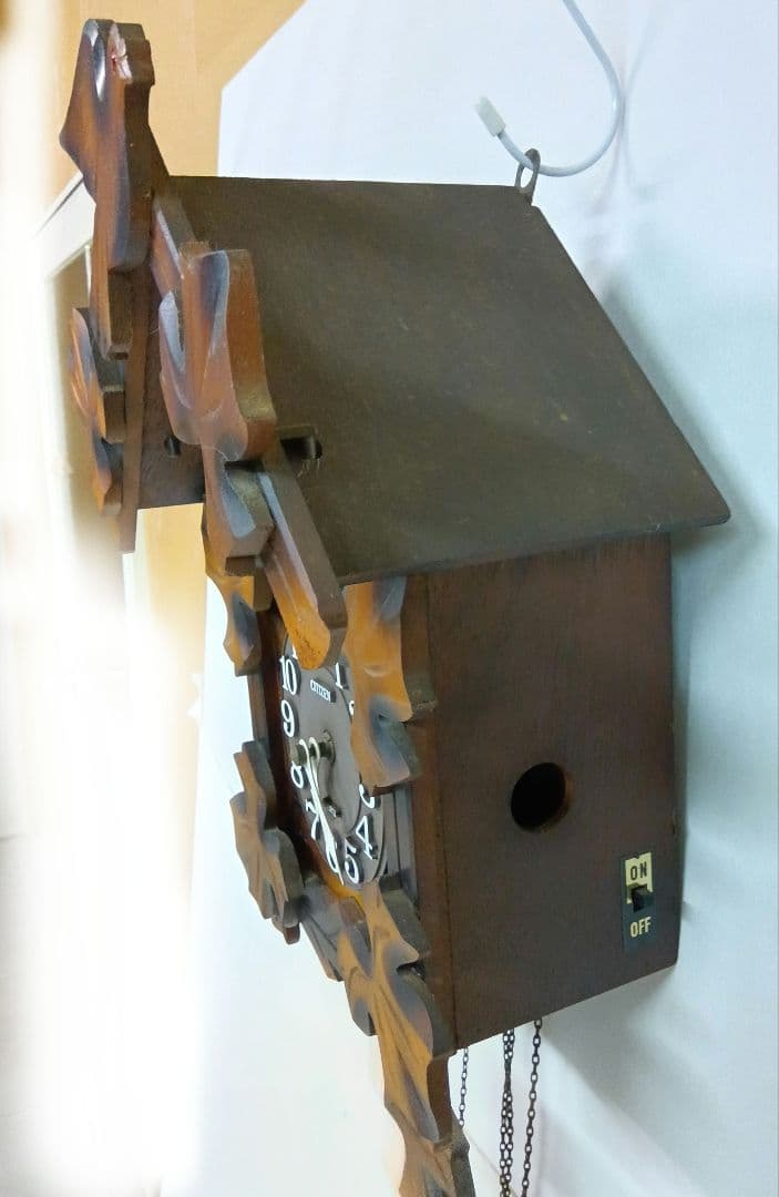 RHYTHMクォーツ　鳩時計　木製掛け時計　シチズン　レトロ　カッコー　動作品