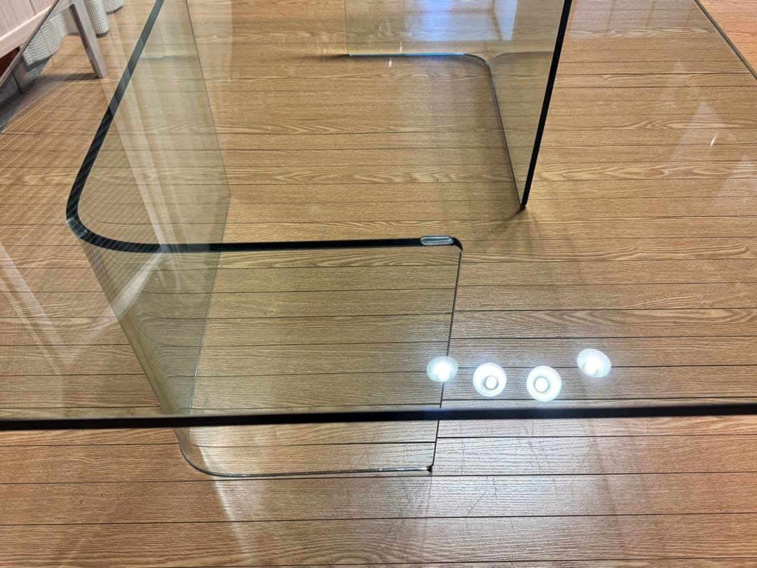 【美品】※引き取り限定※ガラステーブル センターテーブル ローテーブル