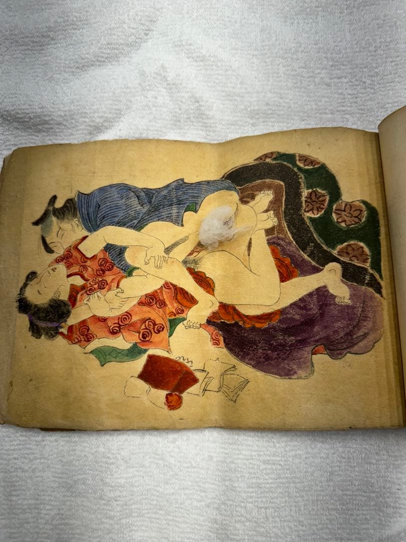 春画　10面　床枕　◆昭和3年製春本 枕絵 秘戯 美人画