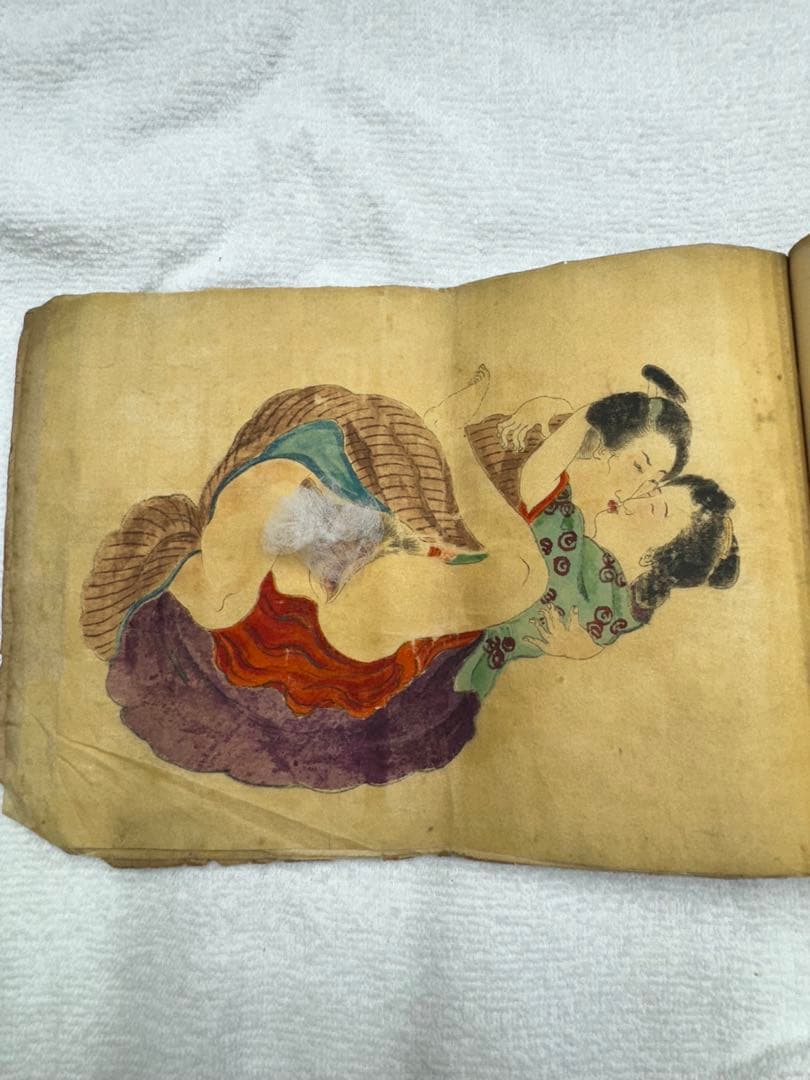 春画　10面　床枕　◆昭和3年製春本 枕絵 秘戯 美人画