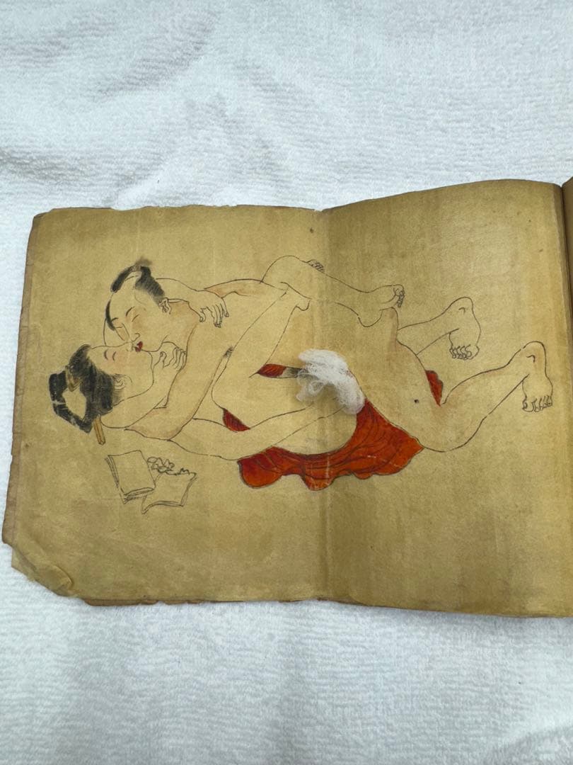 春画　10面　床枕　◆昭和3年製春本 枕絵 秘戯 美人画