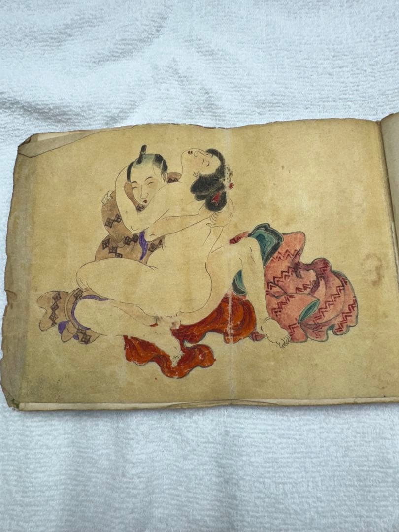 春画　10面　床枕　◆昭和3年製春本 枕絵 秘戯 美人画