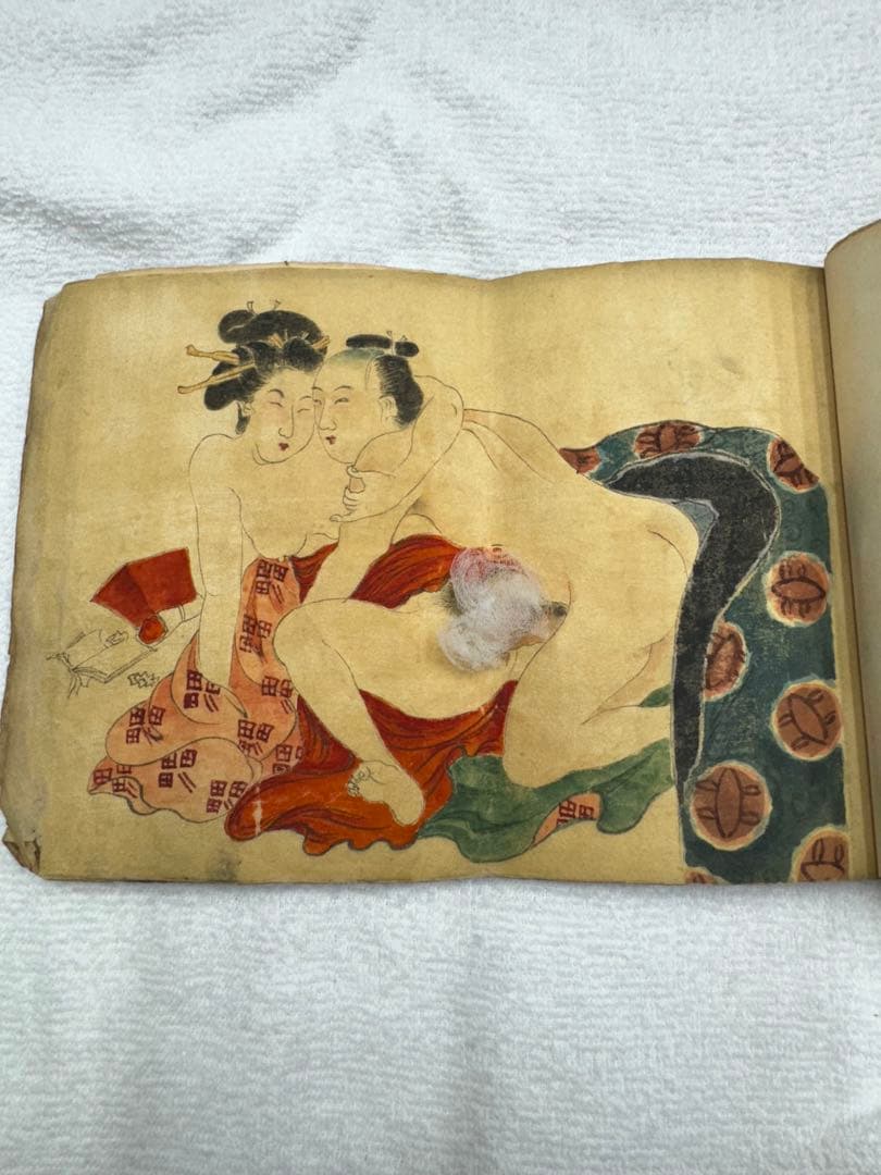 春画　10面　床枕　◆昭和3年製春本 枕絵 秘戯 美人画