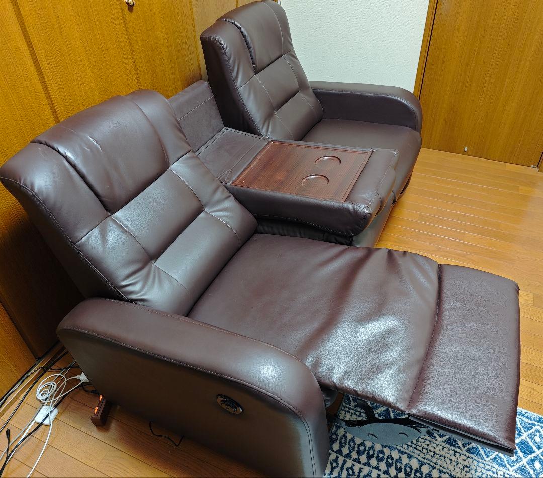 電動リクライニングソファ　3人掛け