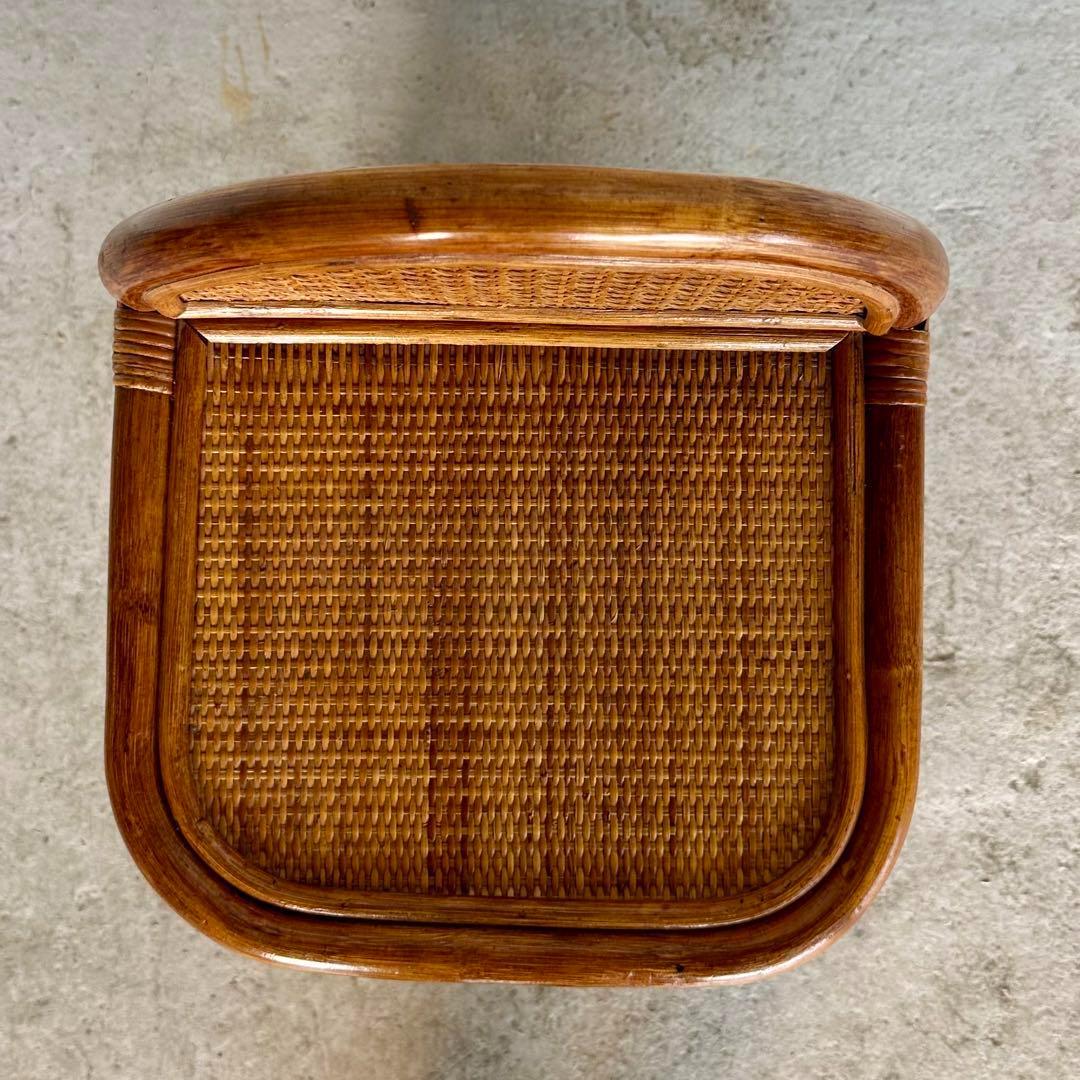 ✦ アンティーク調 ラタンキャビネット ✦ 2段バスケット付き収納ラック