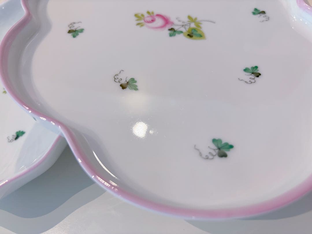 ♡奈桜♡さま御専用　ヘレンド　ウイーンの薔薇ピンク　 スカラッププレート25㎝