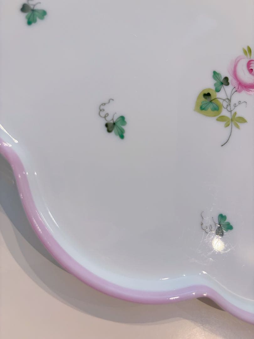 ♡奈桜♡さま御専用　ヘレンド　ウイーンの薔薇ピンク　 スカラッププレート25㎝