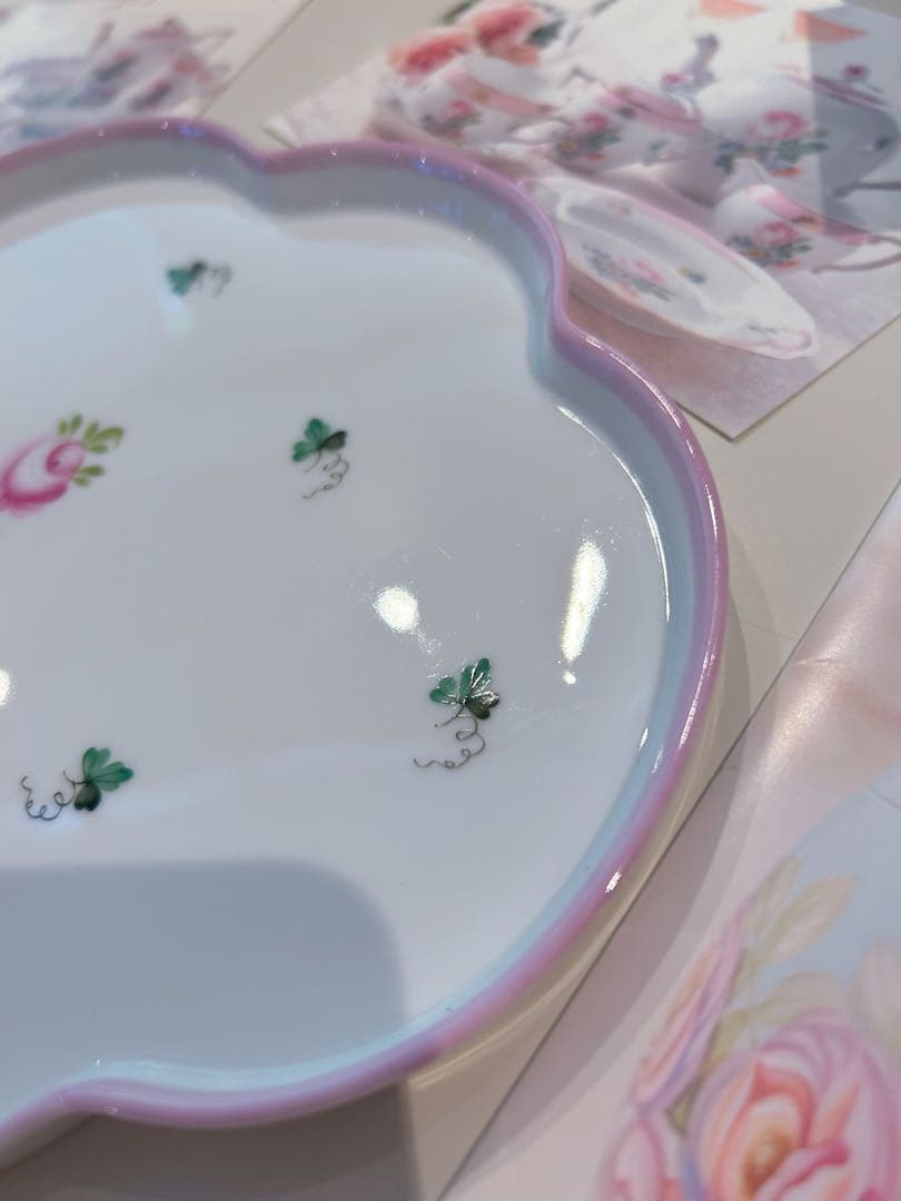 ♡奈桜♡さま御専用　ヘレンド　ウイーンの薔薇ピンク　 スカラッププレート25㎝