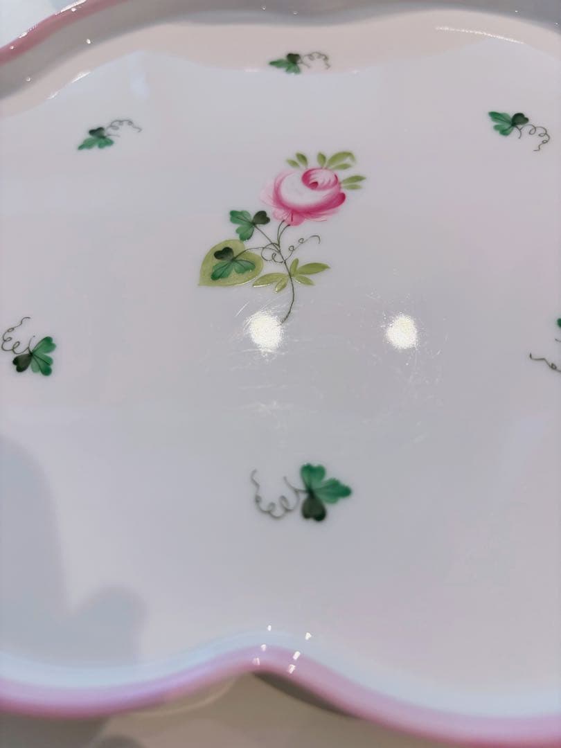 ♡奈桜♡さま御専用　ヘレンド　ウイーンの薔薇ピンク　 スカラッププレート25㎝