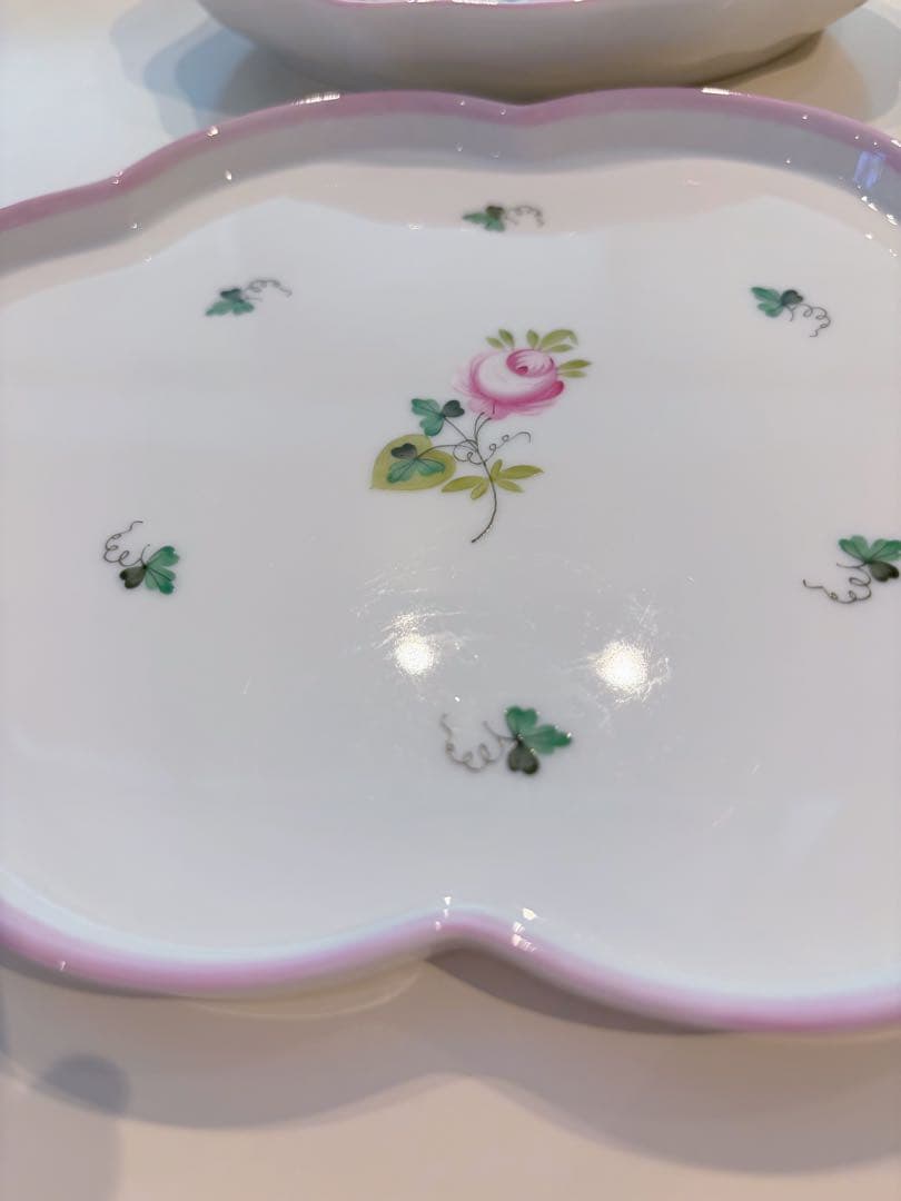 ♡奈桜♡さま御専用　ヘレンド　ウイーンの薔薇ピンク　 スカラッププレート25㎝