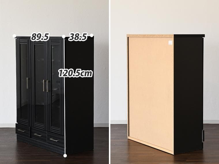 本棚 幅90cm 白 黒 サイドボード 扉付き 日本製 書棚 シンプル