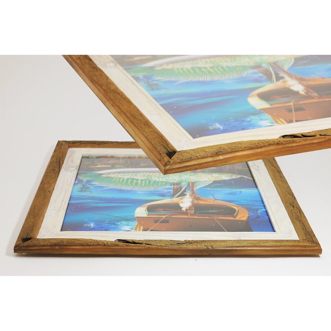 鈴木英人の作品「キーボードフィッシュ」の木製額装