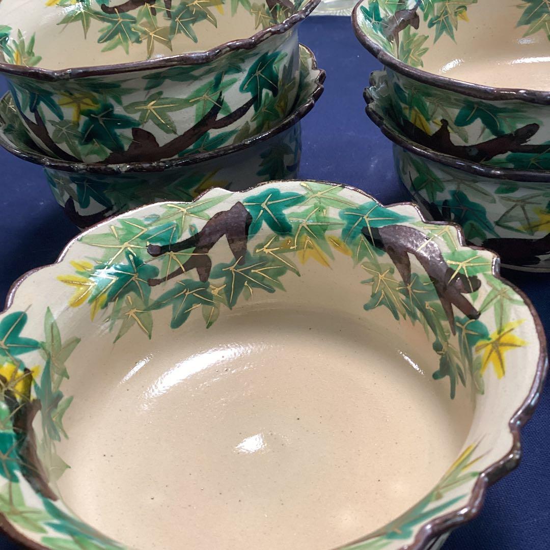 京焼乾山写新緑紅葉向付10客　　新品未使用　　夏の器
