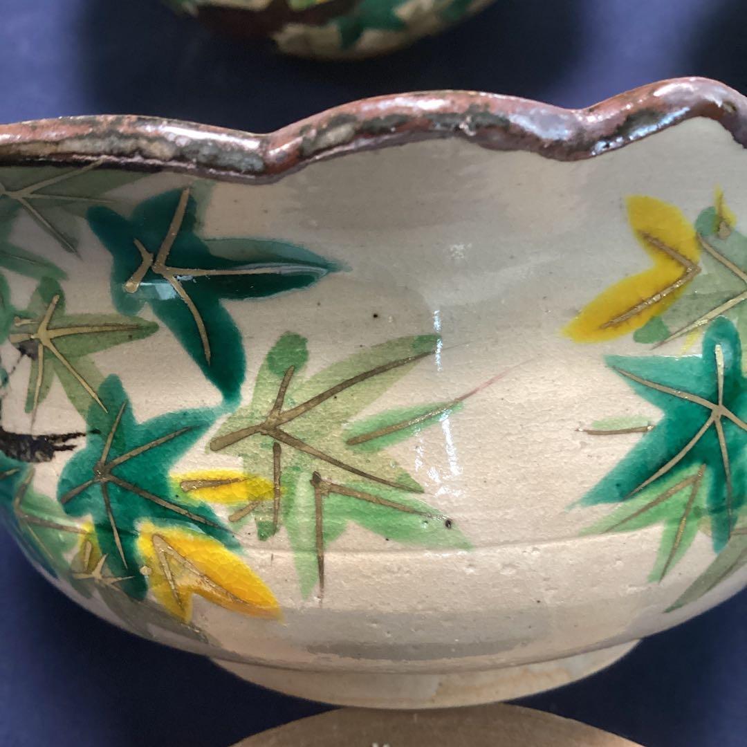 京焼乾山写新緑紅葉向付10客　　新品未使用　　夏の器