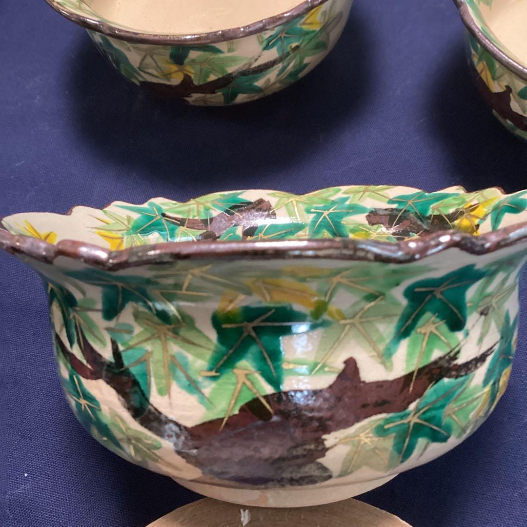 京焼乾山写新緑紅葉向付10客　　新品未使用　　夏の器