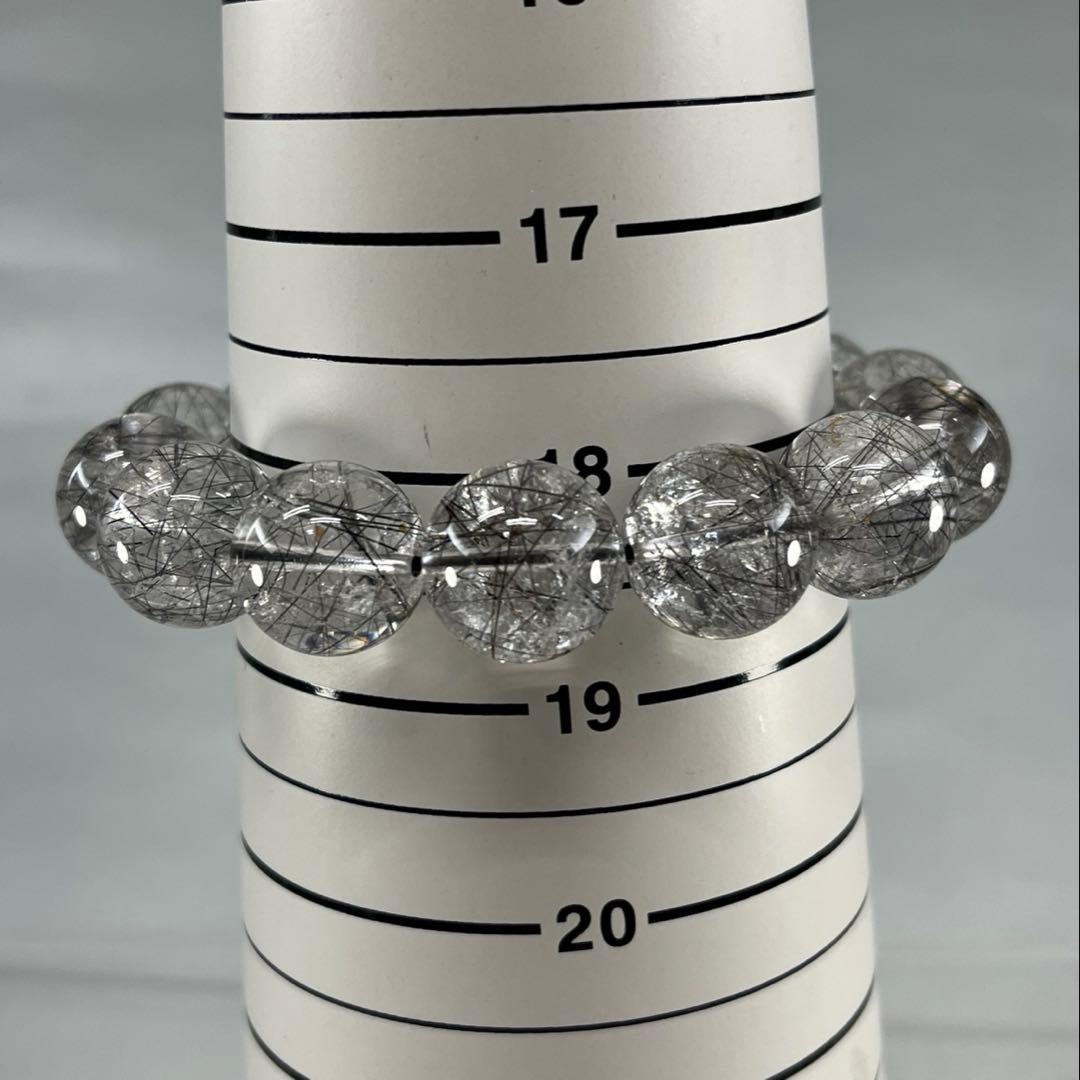 BRY0886☆men'sブラックルチル16㎜玉ブレスレット☆高品質天然石　美品