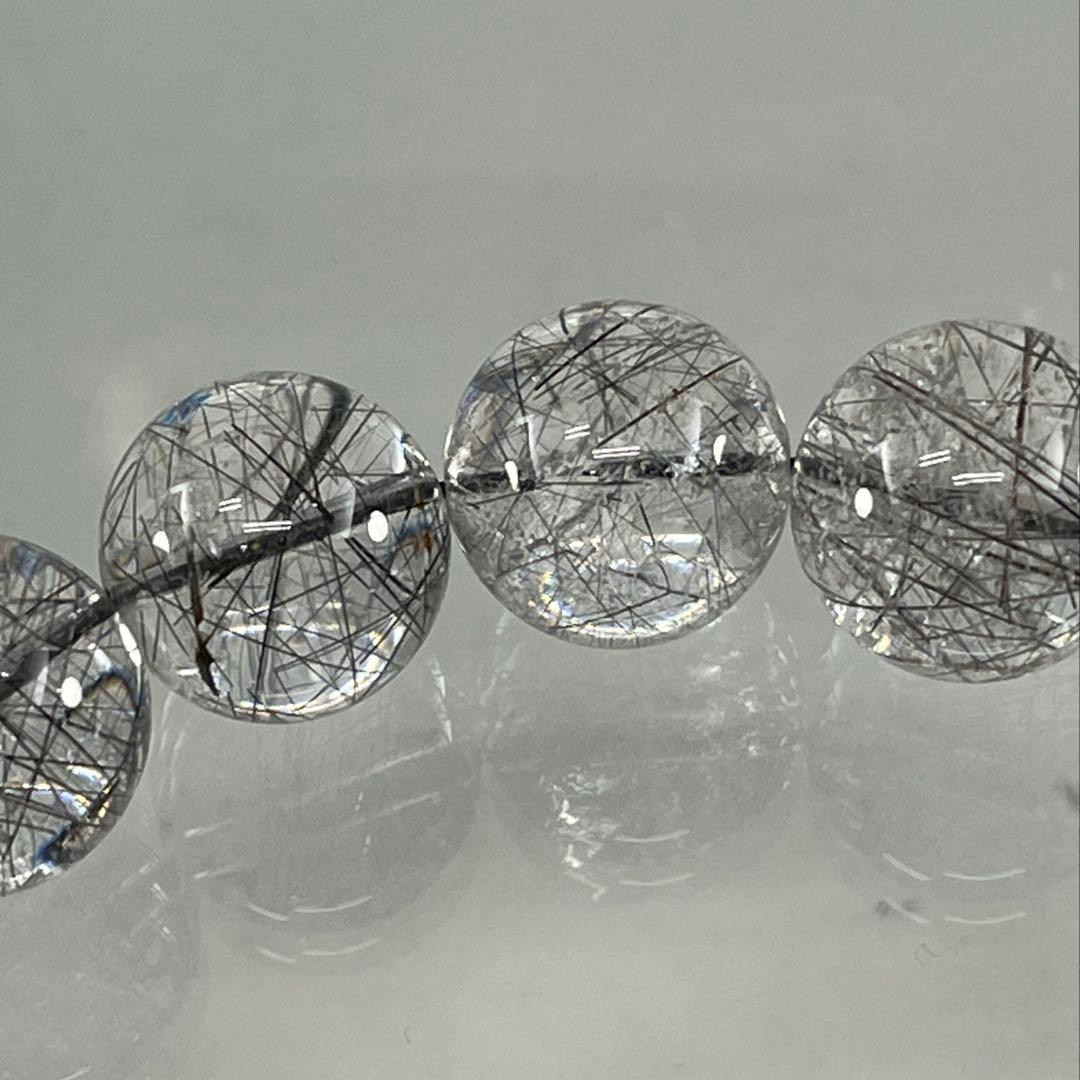 BRY0886☆men'sブラックルチル16㎜玉ブレスレット☆高品質天然石　美品