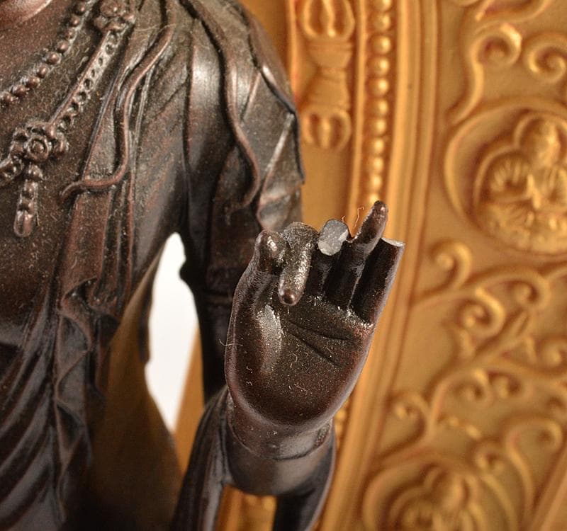 仏教美術　樹脂製　レプリカ　観音菩薩像　仏像　置物　V R4683