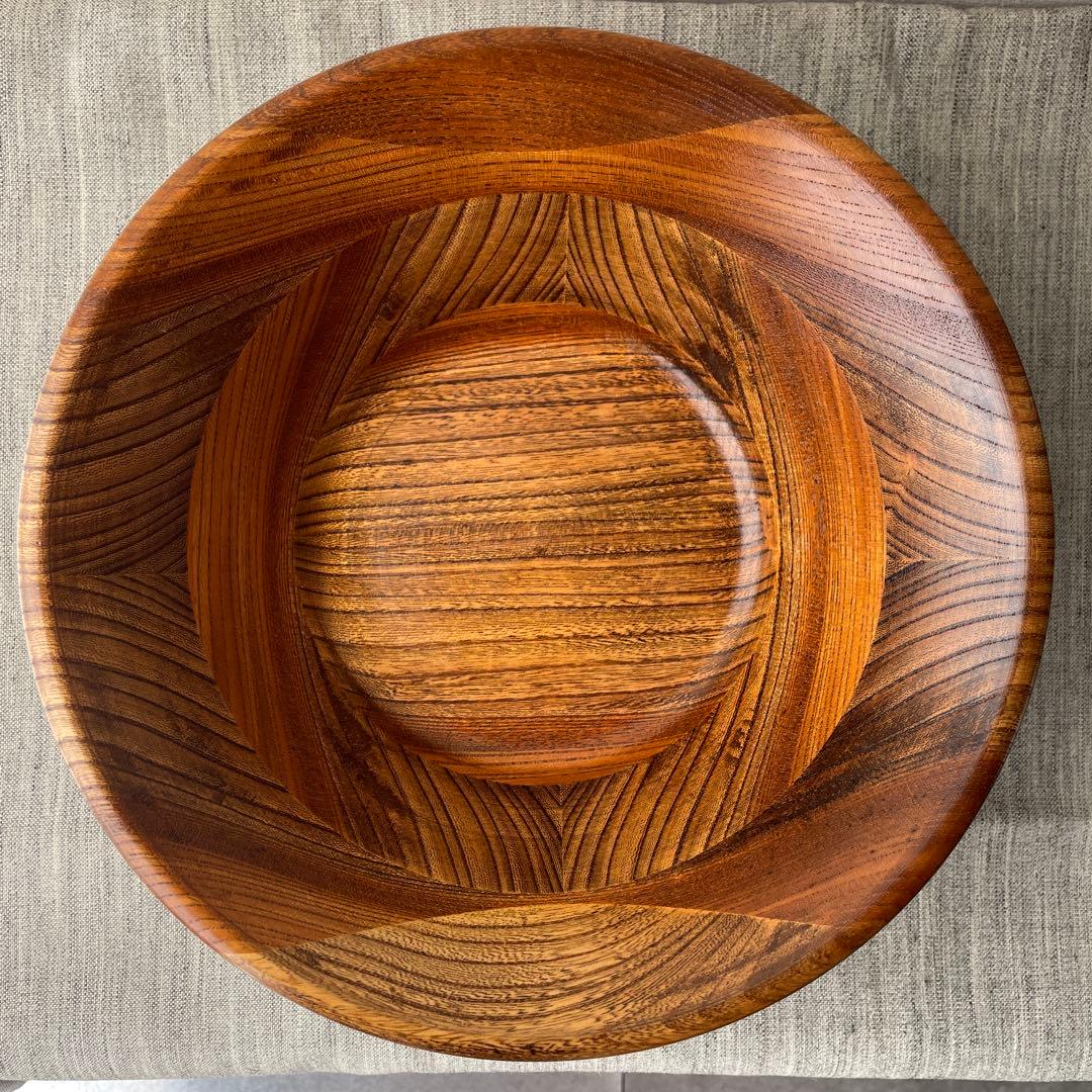 木製　寄木細工　サラダボウル　小田原　銘木　大型　フルーツボウル　盛り籠