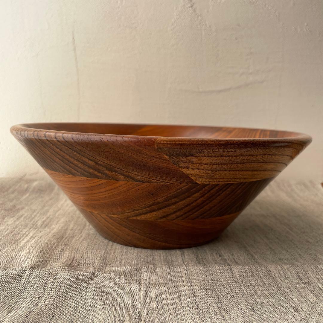 木製　寄木細工　サラダボウル　小田原　銘木　大型　フルーツボウル　盛り籠
