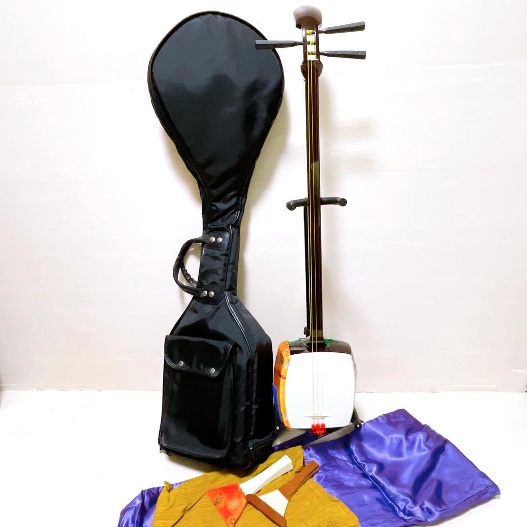 美品 SUZUKI スズキ あやめ 三味線 ソフトケース付き 初心者 教育用