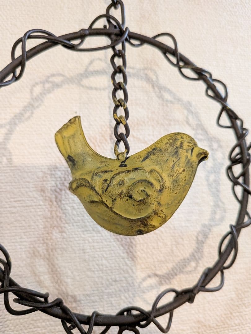 アイアンワイヤー　リングベル タオルハンガー　鳥のモビール　3点セット