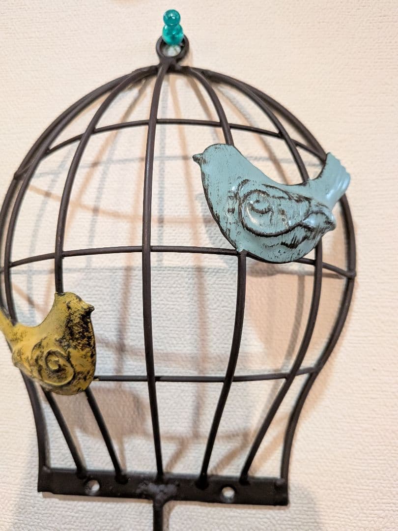 アイアンワイヤー　リングベル タオルハンガー　鳥のモビール　3点セット