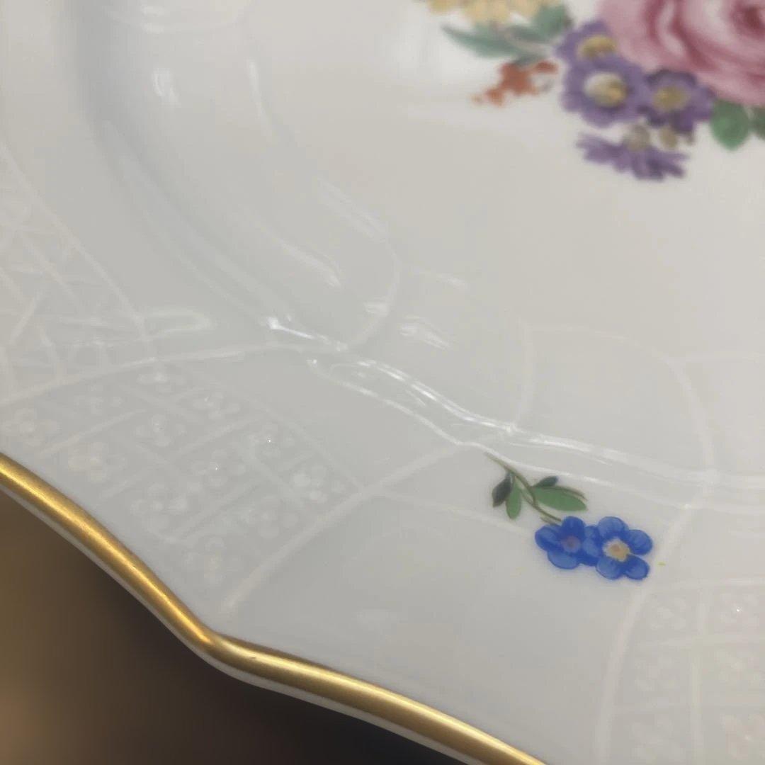 フッチェンロイター】 ドレスデン フラワー 平皿 4枚