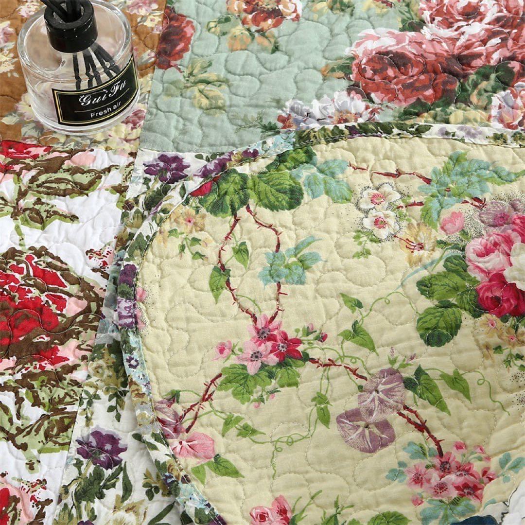 キルトベッドカバー3点セット綿マルチカバー キルティング 520