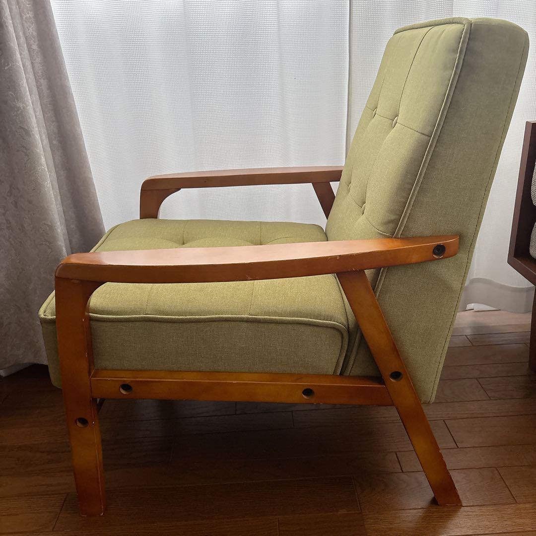 美品】ニトリ 1人掛けソファ ダイニングチェア ルッキ 天然木フレーム