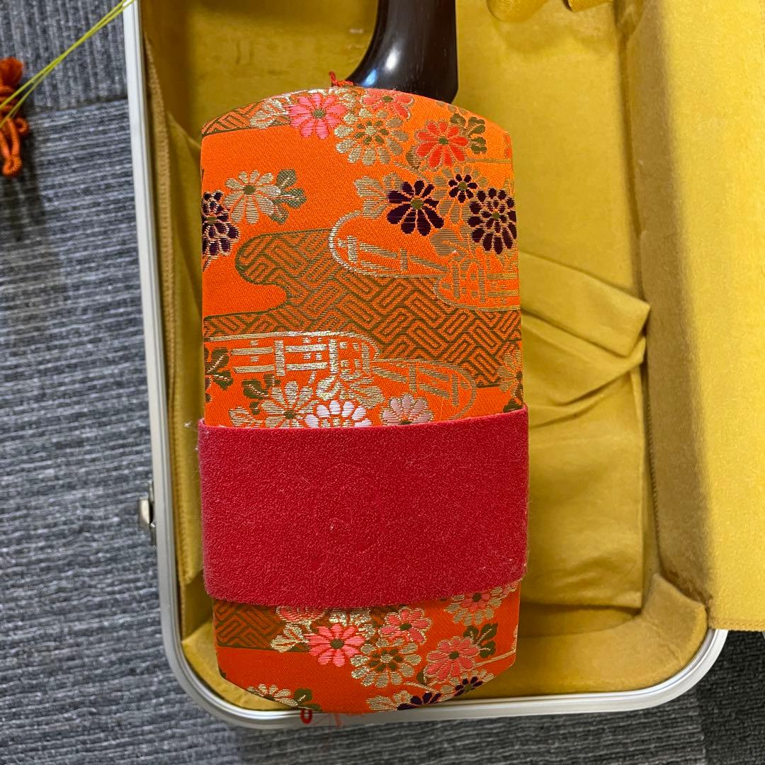 合金刻印あり☆三味線 ハードケース付き 菊井屋 バチ付き