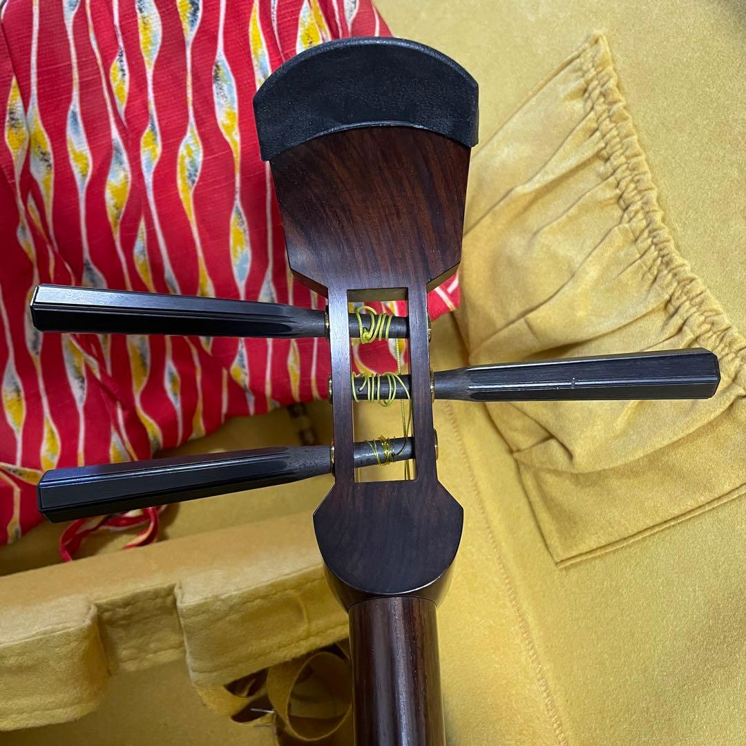 合金刻印あり☆三味線 ハードケース付き 菊井屋 バチ付き