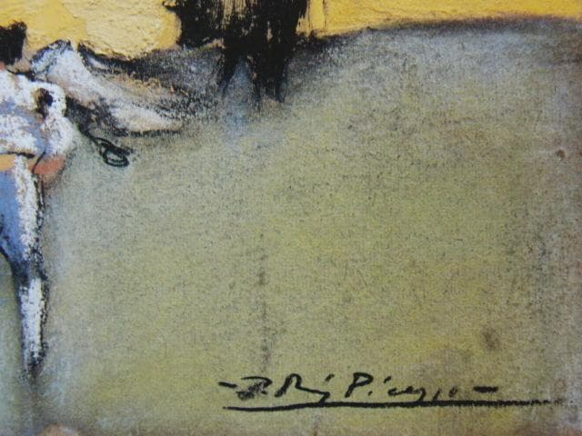 ピカソ、【闘牛】、新品高級額 額装付、年代物・希少画集画、状態良好