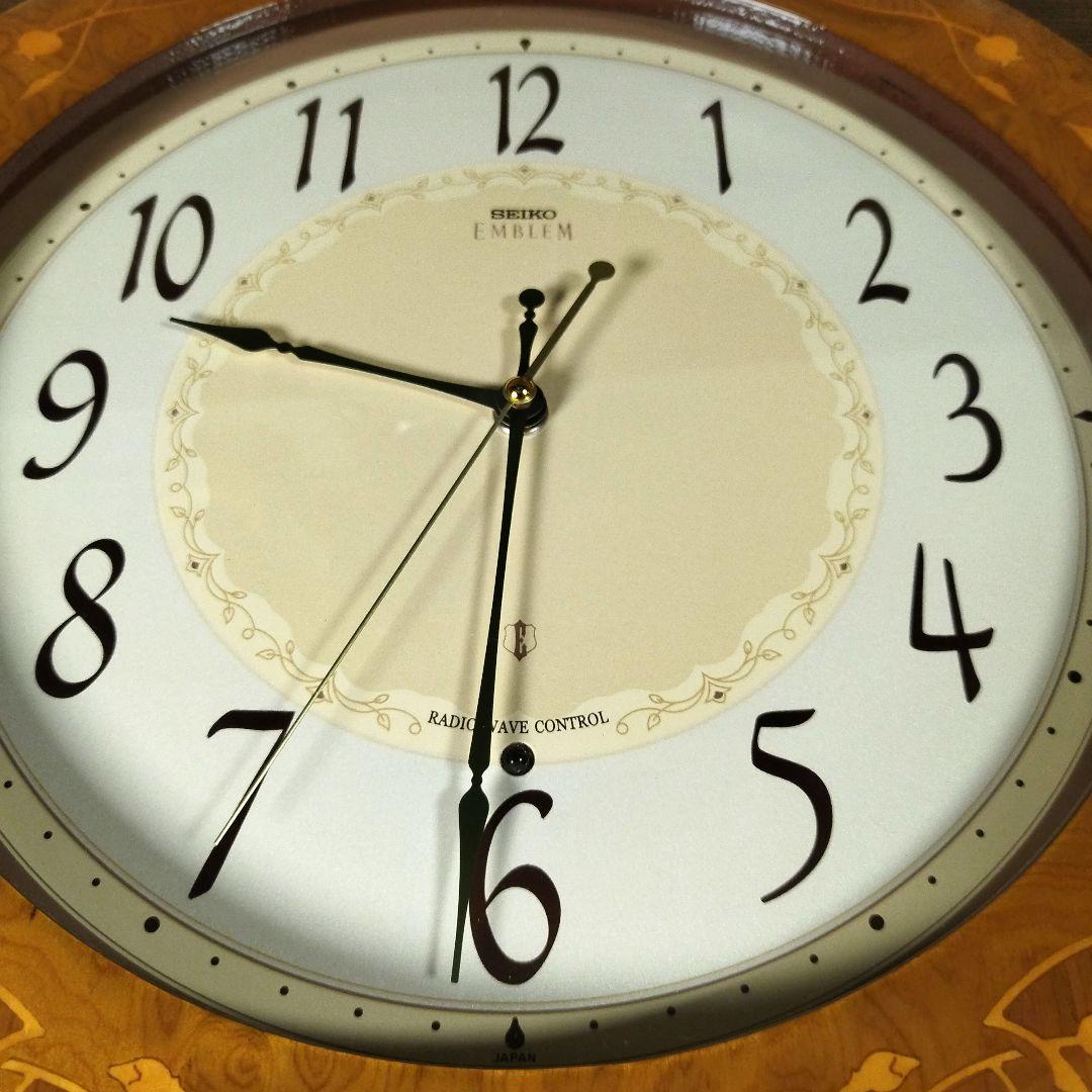 SEIKO EMBLEM セイコー エンブレム 木象嵌 電波式 壁掛け時計 - メルカリ