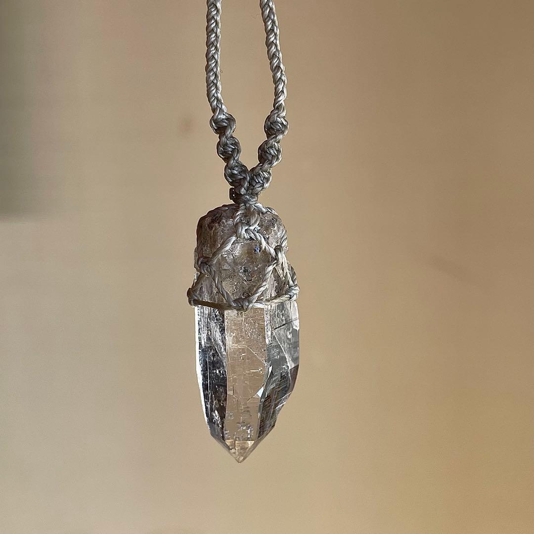 ヒマラヤ水晶 ガネッシュヒマール ＊ マクラメネックレス 46