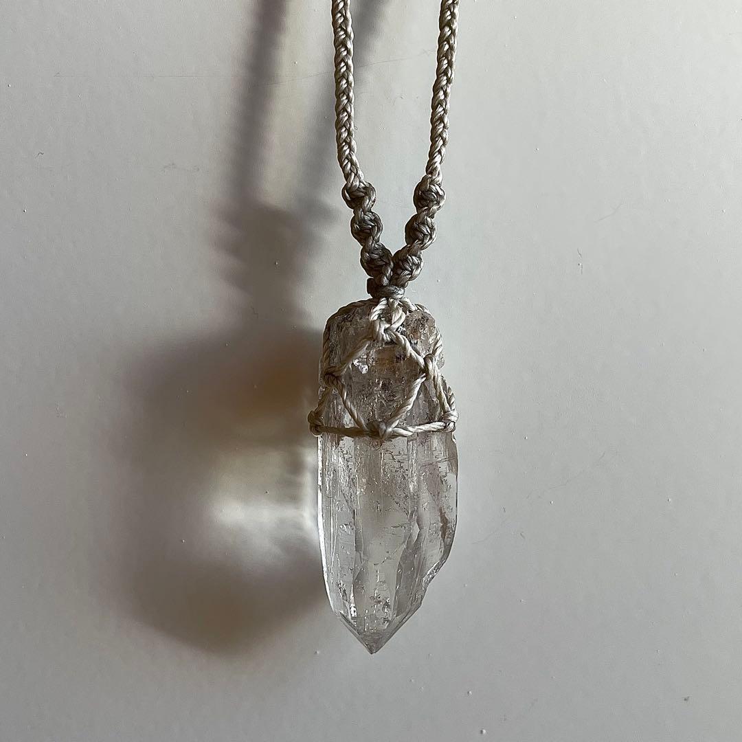 ヒマラヤ水晶 ガネッシュヒマール ＊ マクラメネックレス 46