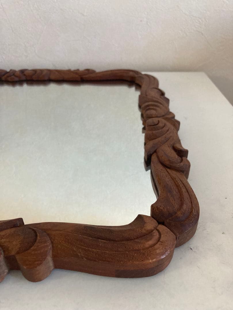 アンティーク ウォールミラー/鏡/ヴィンテージ　46.5×36