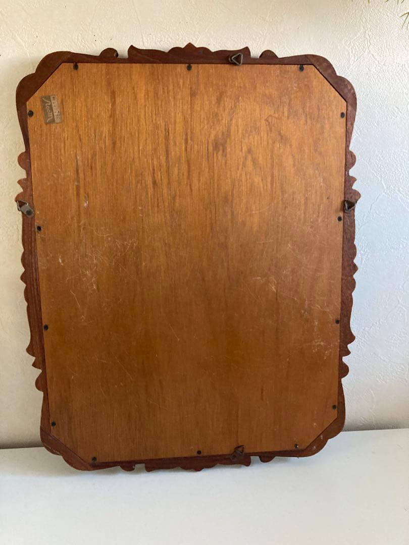 アンティーク ウォールミラー/鏡/ヴィンテージ　46.5×36