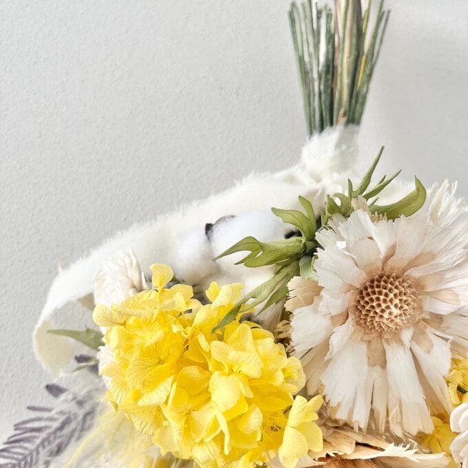 きらめく木洩れ日のレモンイエロースワッグ （ブーケ）・ Lふっくらタイプ