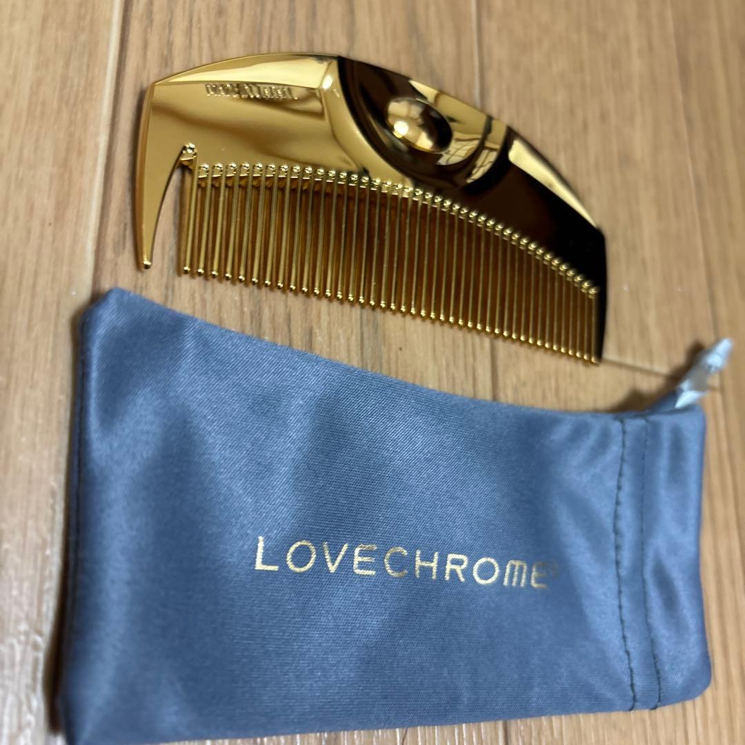 【麦ちゃん】LOVECHROME ゴールド コーム 収納袋付き