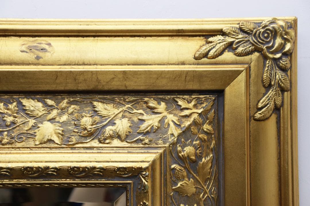 ヴィンテージ クラシカル ゴールド 壁掛け ミラー 鏡 額